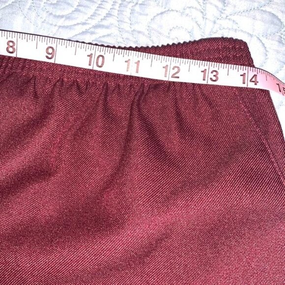 Alfred Dunner Womens Petite Burgundy Elastic-Waist Pants - Picture 8 of 10